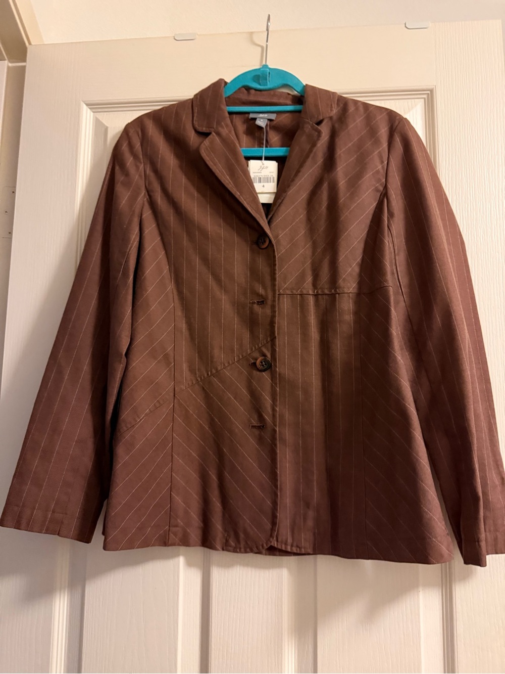 J. Jill Brown Pinstripe Blazer Jacket